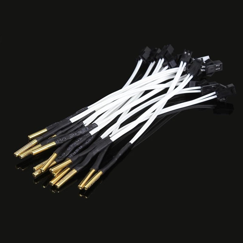 HT NTC100K B3950 Thermistor Sensor With SM Plug Kit Glass Head 2pcs For 3D Printer Hotend - Image 2
